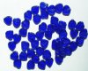 50 9mm Transparent Cobalt Leaf Beads